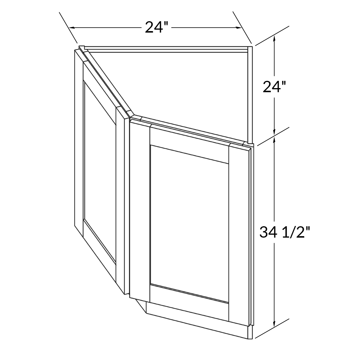 Base End Kitchen Cabinet BECF24 Colonial Gray LessCare 24 in. width 34.5 in. height 24 in. depth