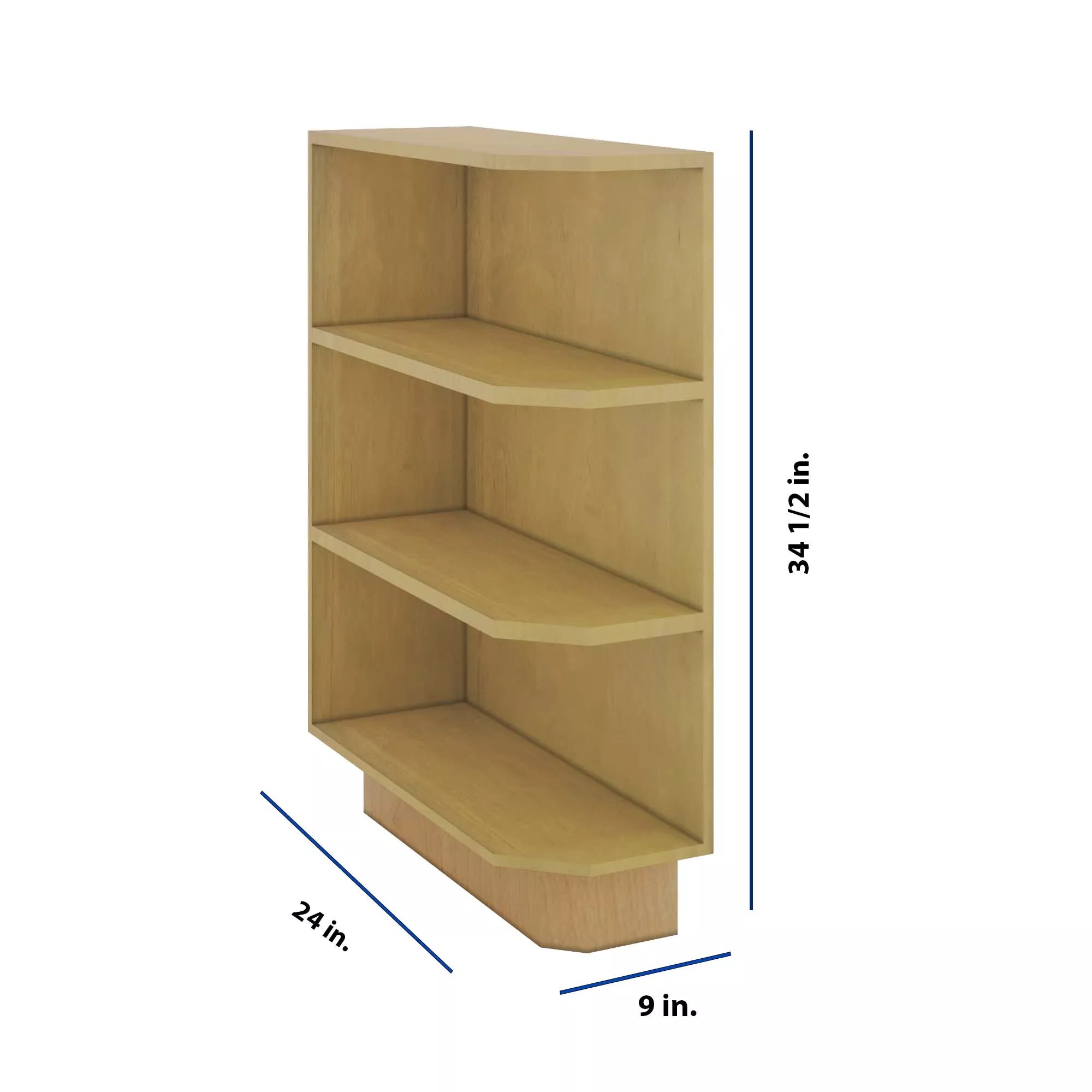 Modernform Cabinet Natural Shaker 09" W X 34 1/2" H X 24" D Base End Open Shelf