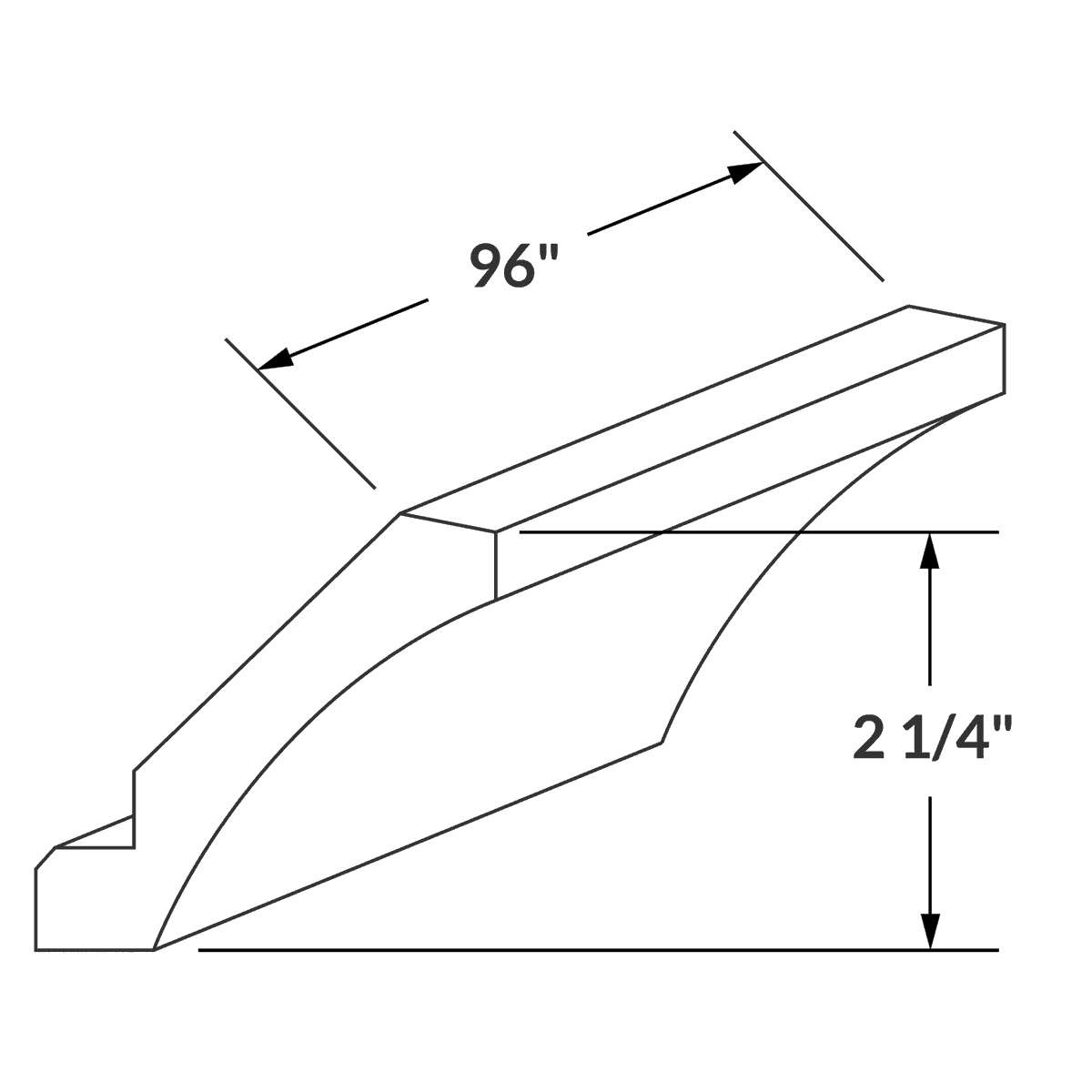 LessCare Alpina White 96" Length Crown Molding Wireframe