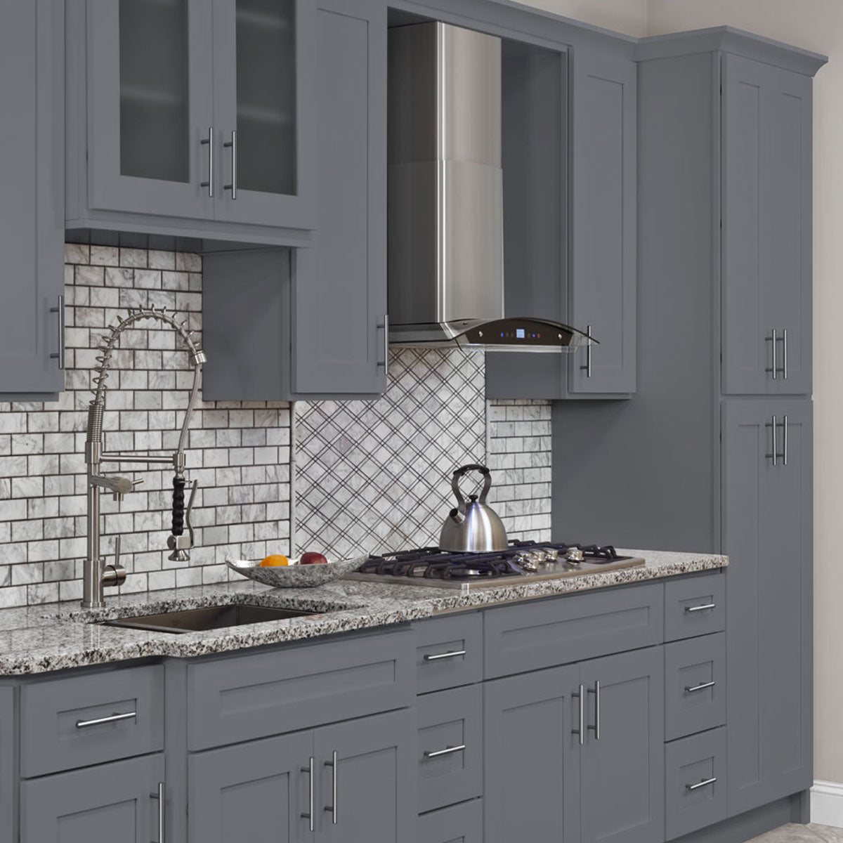 Farmhouse Sink Base Cabinet SBF33 Colonial Gray LessCare 33 in. width