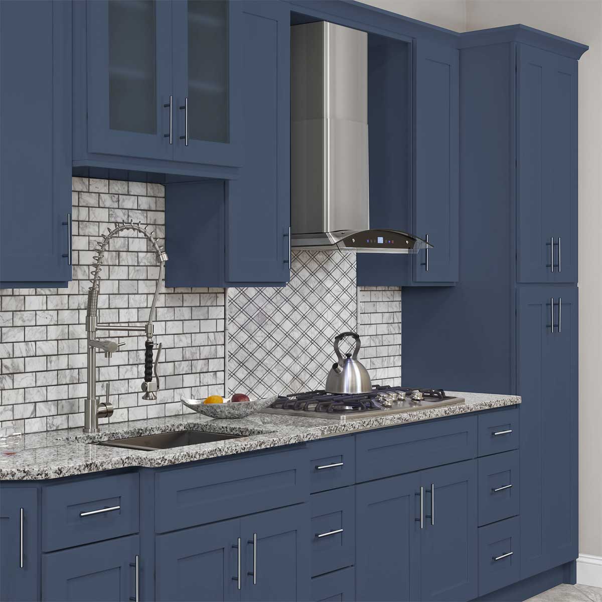 Farmhouse Sink Base Cabinet SBF33 Danbury Blue LessCare 33 in. width