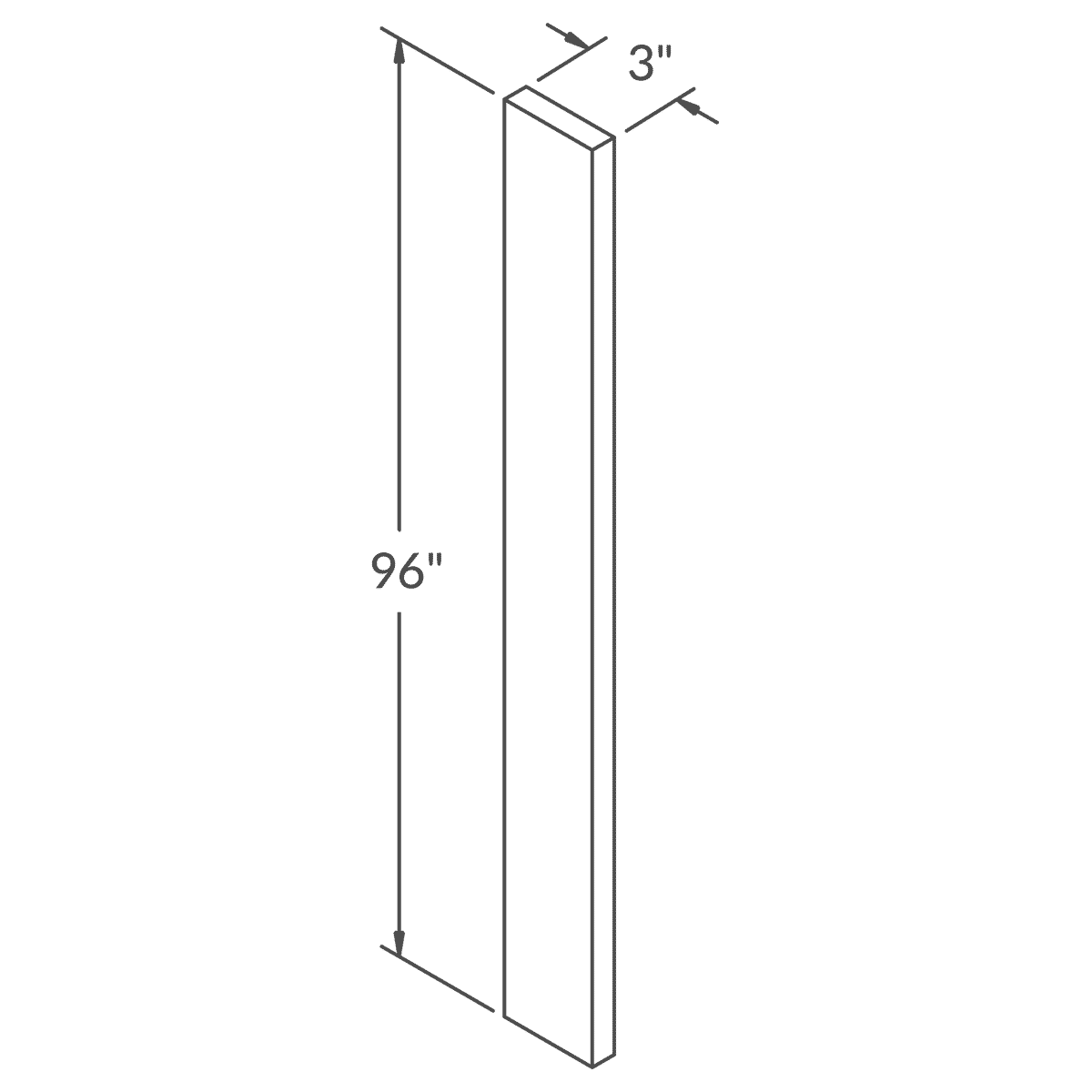 Straight Filler F396 Newport LessCare 3 in. width 96 in. height