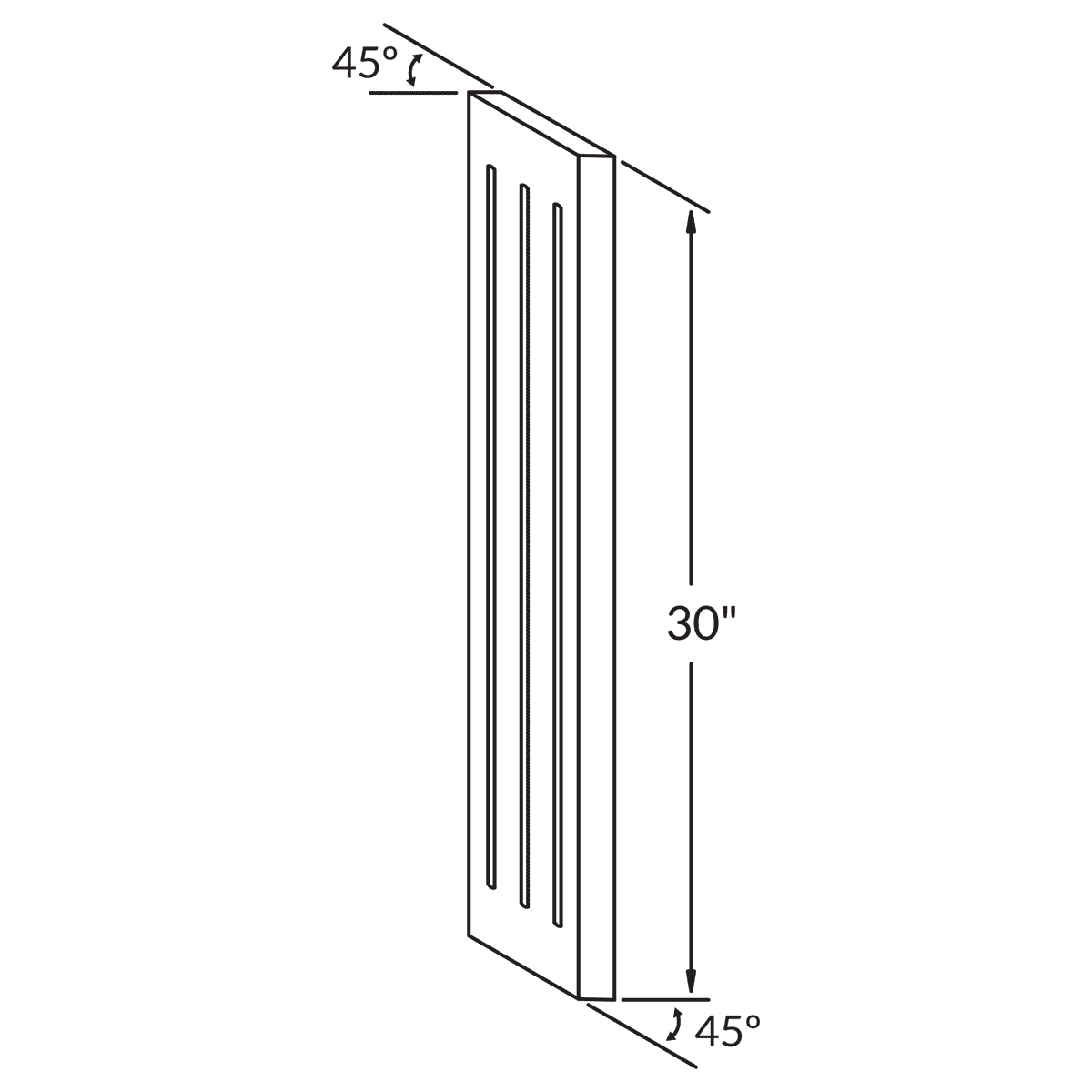 Angle Fluted Filler F530A45 Milan Slate LessCare 3 in. width 30 in. height