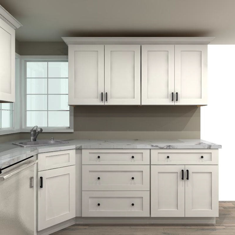 Fabuwood Allure Galaxy Frost 72 by 108 by 99 in. U Shaped Kitchen and 36 in. Sink