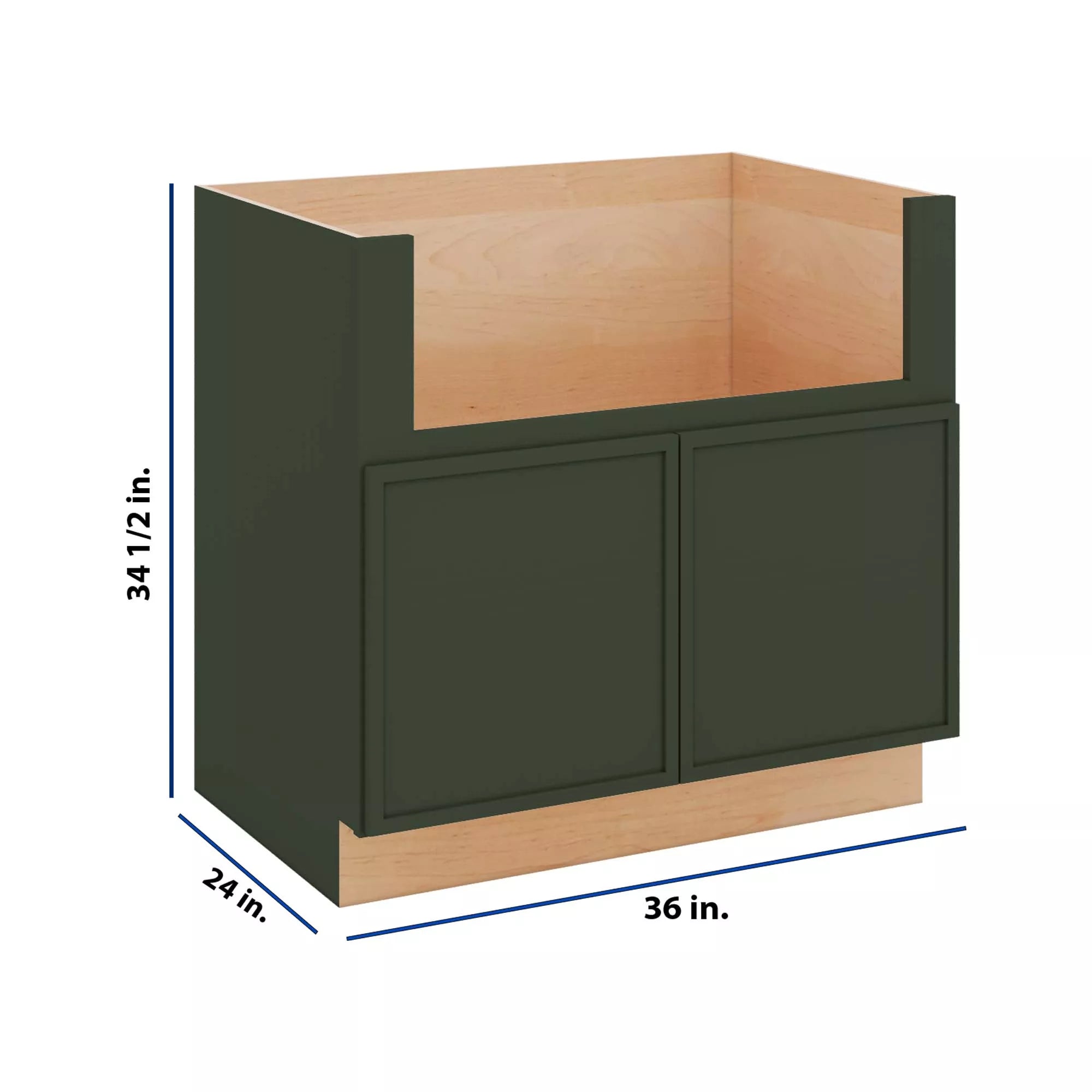 Modernform Cabinet Slim Sage Green 36" W X 34 1/2" H X 24" D Farm Sink Base Cabinet