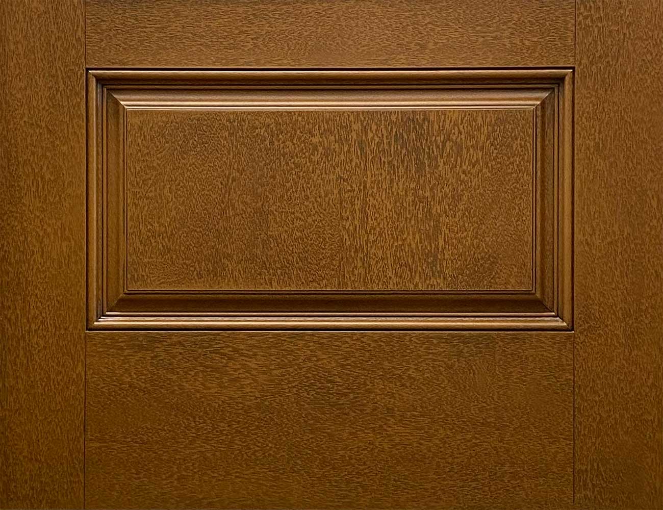 4 Lite Decorative Glass Stained Light Brown Prehung Fiberglass Exterior Door with Brickmold
