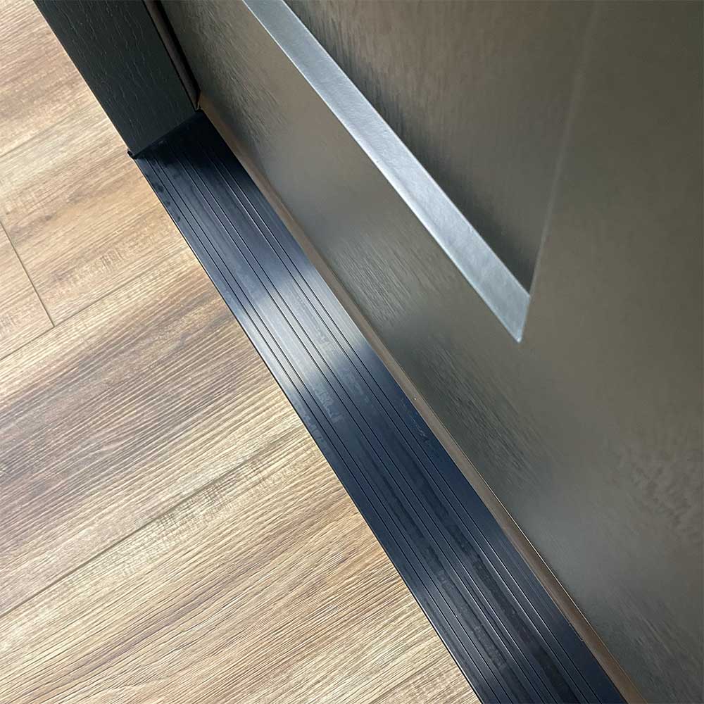 4 Lite Decorative Glass Painted Black Prehung Fiberglass Exterior Door with Brickmold