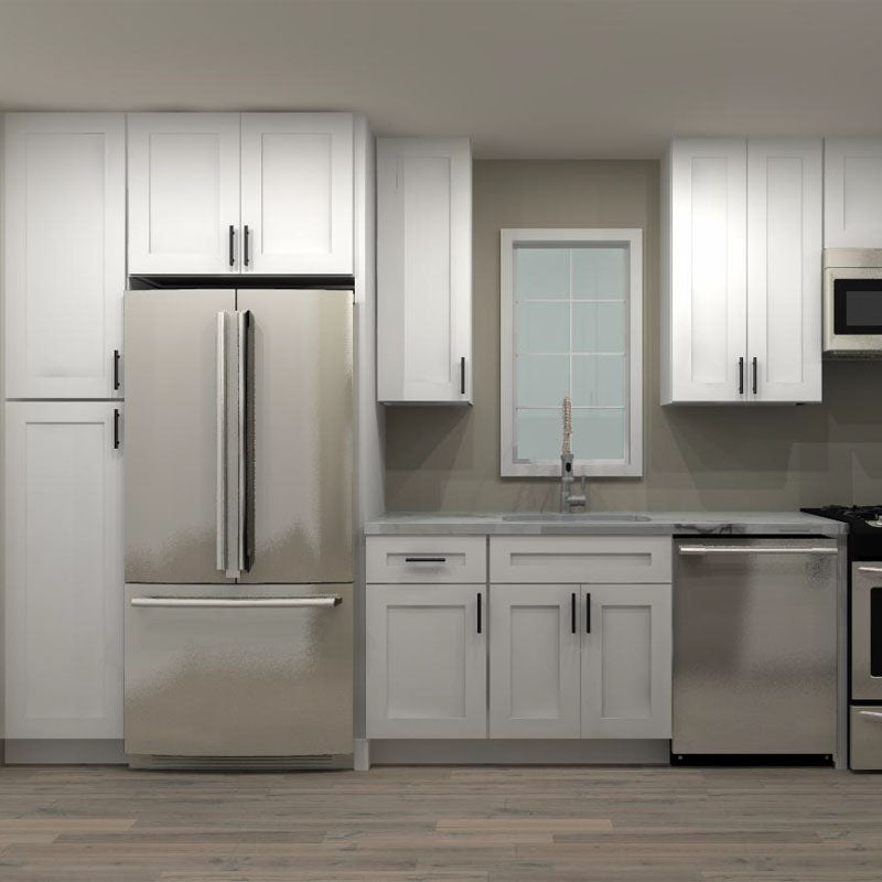 Fabuwood Allure Galaxy Frost 126 by 102 by 72 in. U Shaped Kitchen and 30 in. Sink