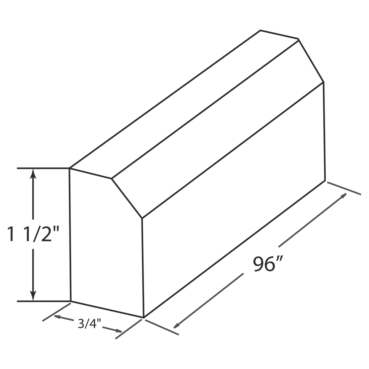 LessCare Newport 96" Length Light Rail Molding Wireframe