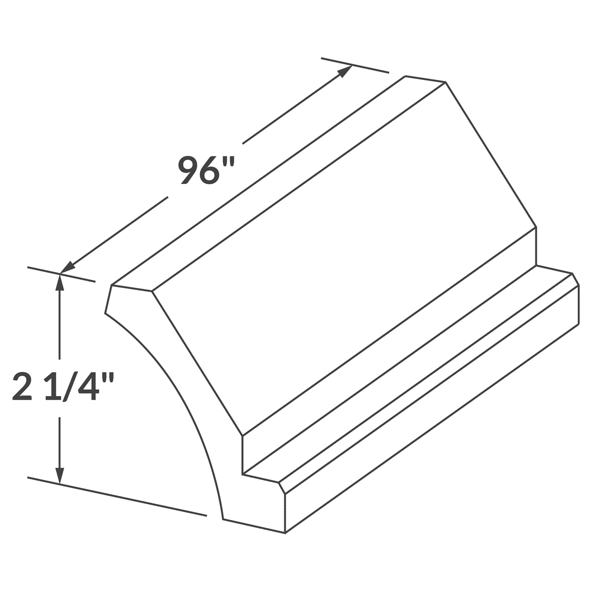 Crown Molding MCROWN-R Alpina White LessCare 96 in. width 2.25 in. height