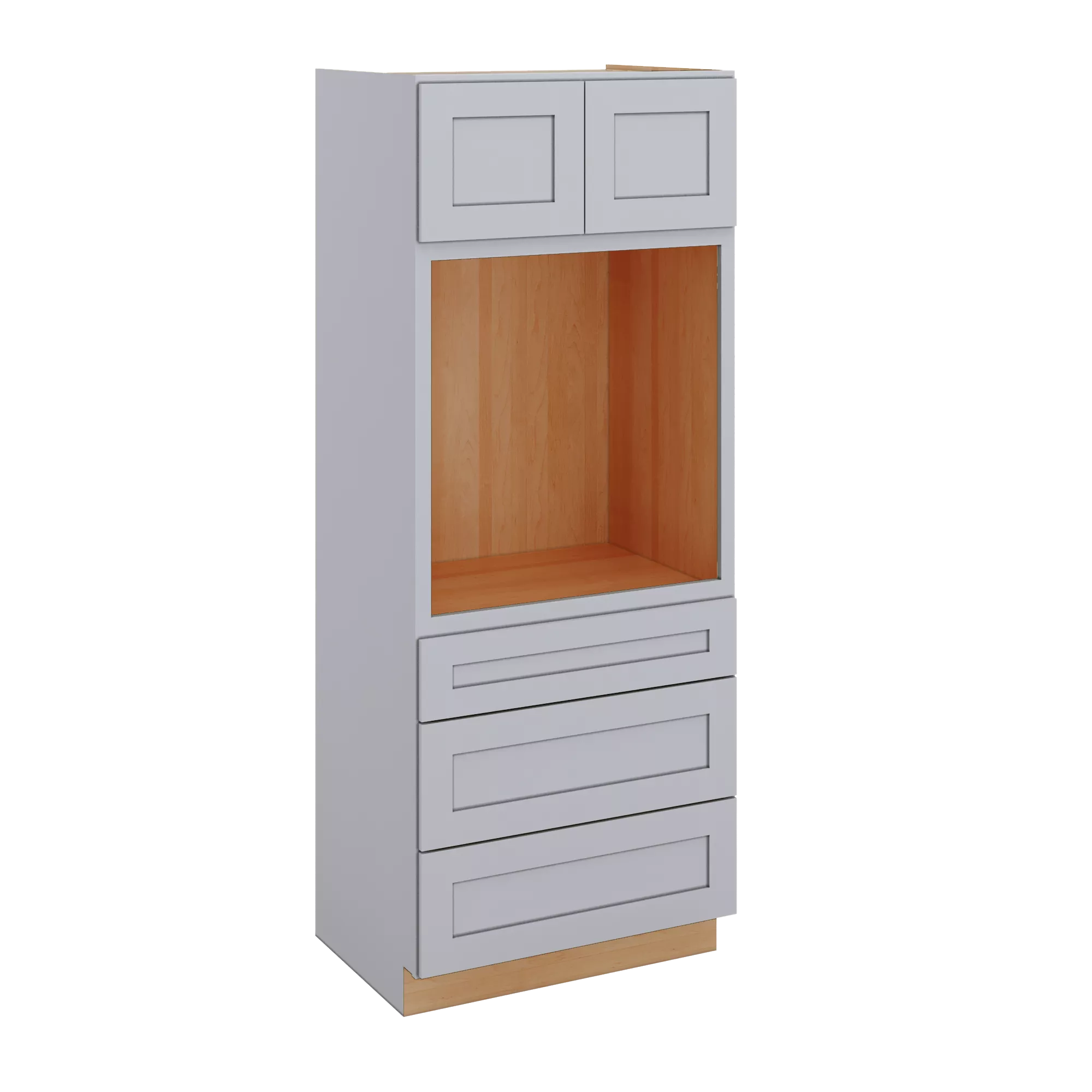 Modernform Cabinet Grey Shaker 33" W X 84" H X 24" D Oven Cabinet With 3 Drawers