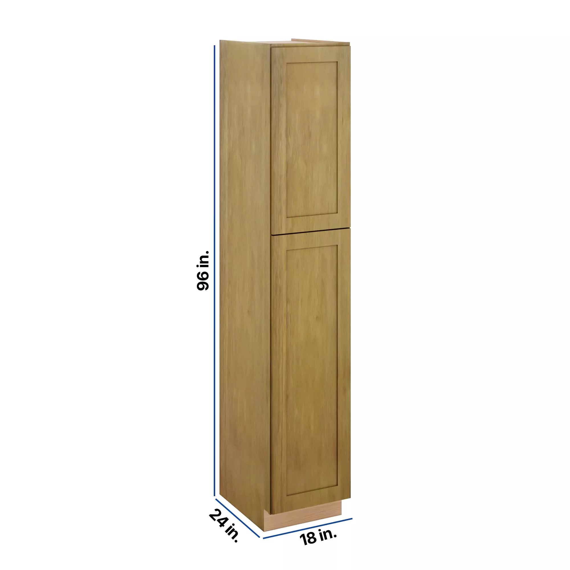 Modernform Cabinet Natural Shaker 18" W X 96" H X 24" D Tall Pantry Cabinet