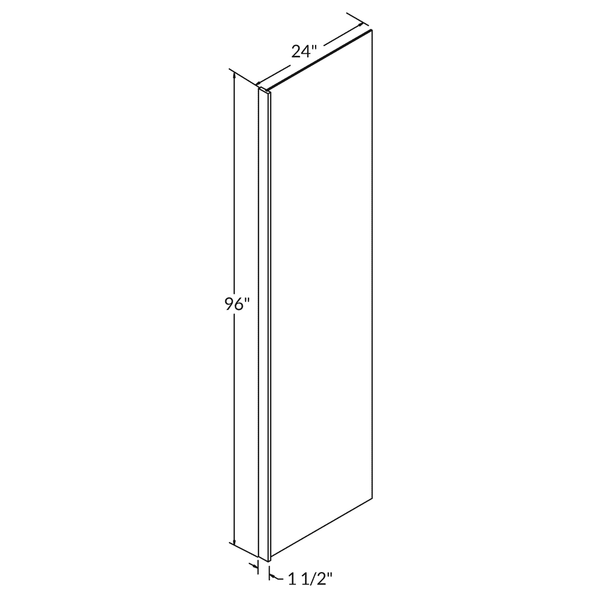 End Panel Molding PREPRP1.596 Danbury Blue LessCare 0.5 in. width 96 in. height 24 in. depth