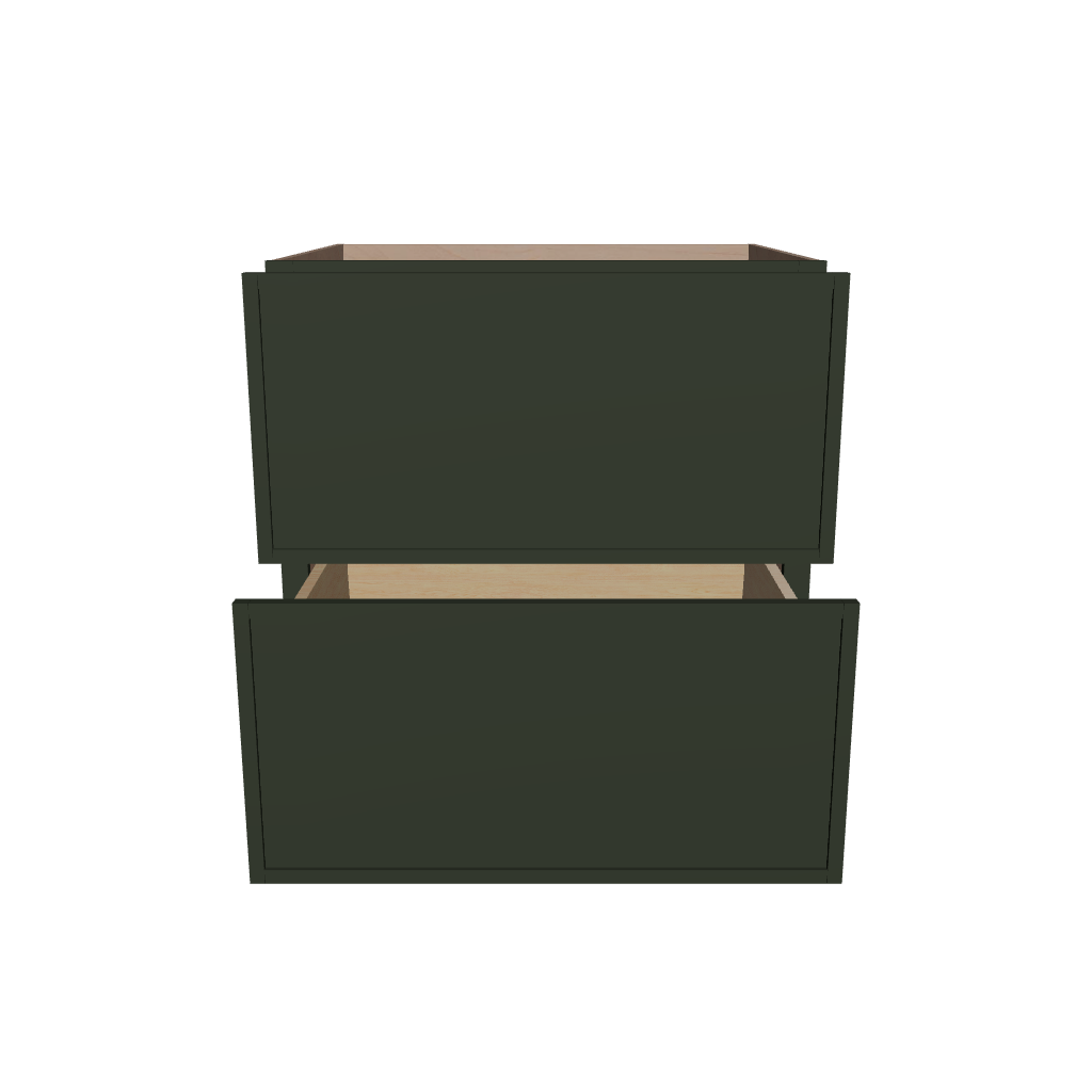 2" H X 24" D  2 Drawer Base Cabinet