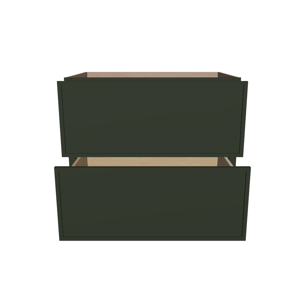 2" H X 24" D  2 Drawer Base Cabinet