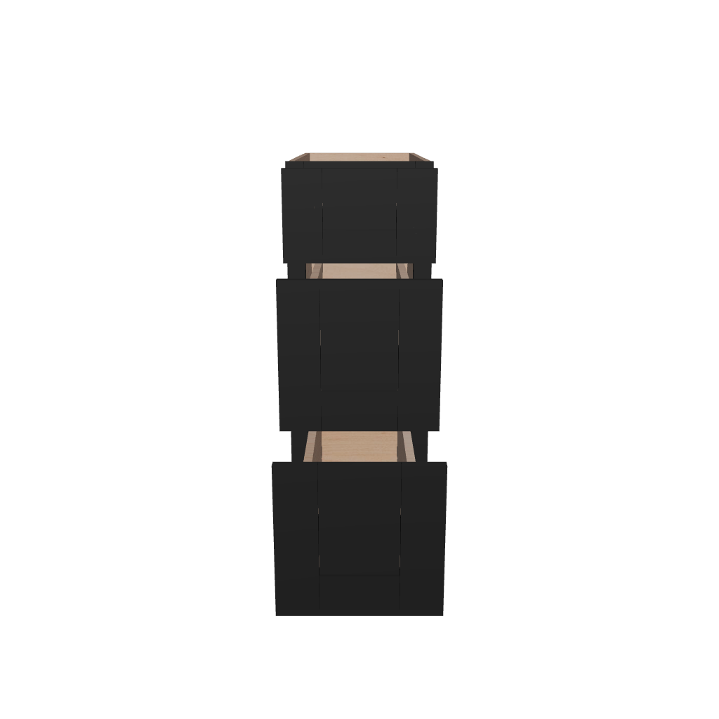 2" H X 24" D  3 Drawer Base Cabinet