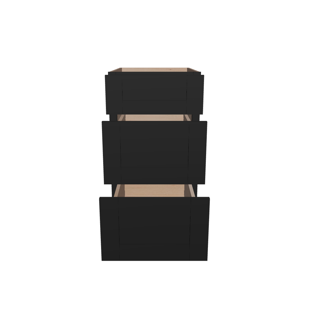 2" H X 24" D  3 Drawer Base Cabinet