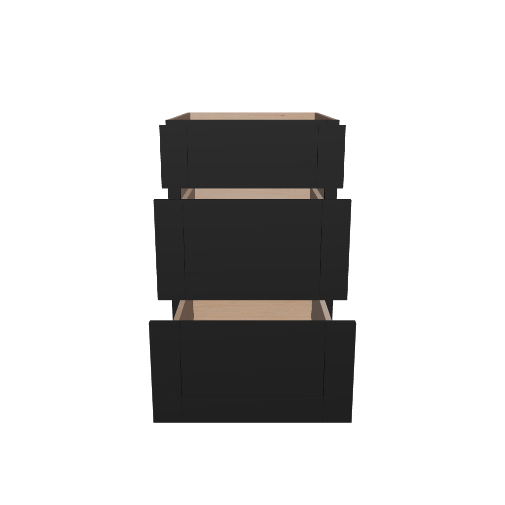 2" H X 24" D  3 Drawer Base Cabinet