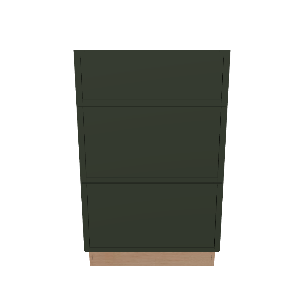 2" H X 24" D  3 Drawer Base Cabinet