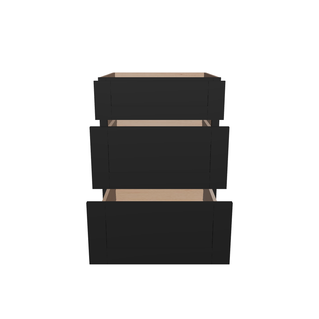 2" H X 24" D  3 Drawer Base Cabinet