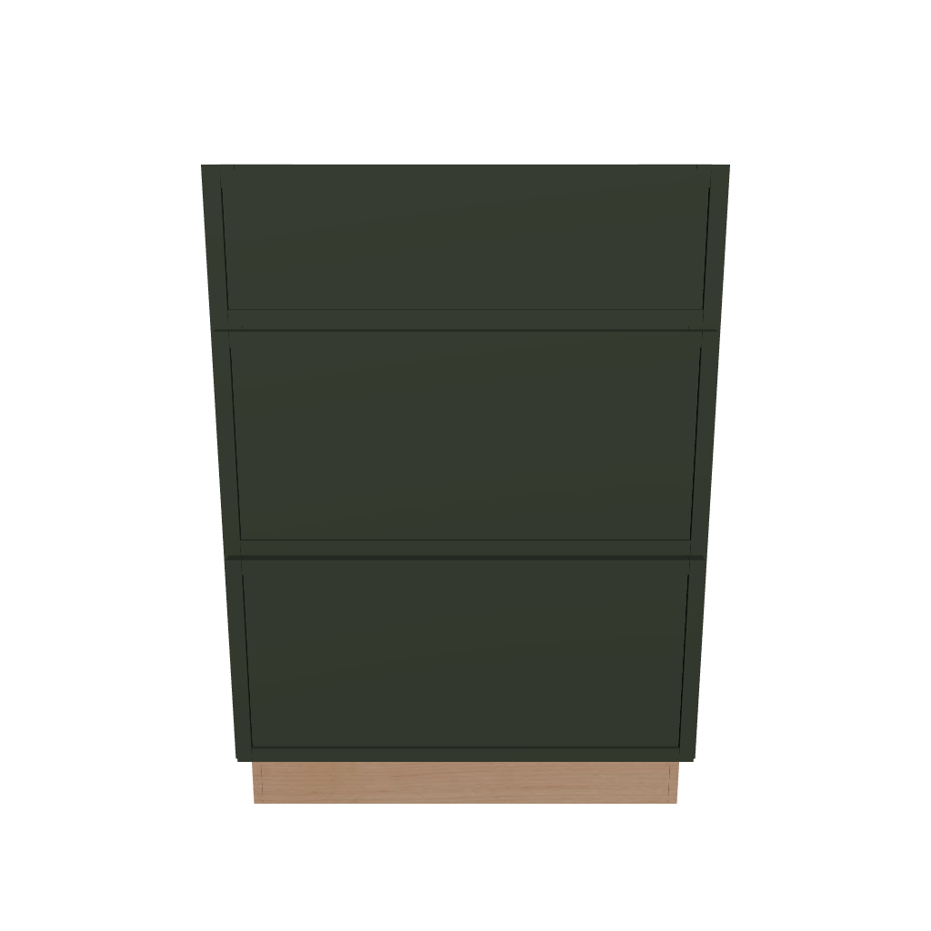 2" H X 24" D  3 Drawer Base Cabinet