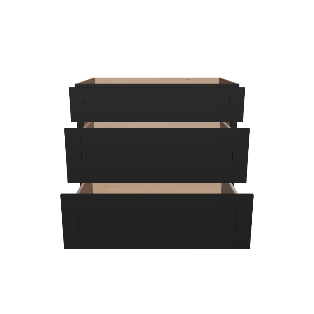 2" H X 24" D  3 Drawer Base Cabinet