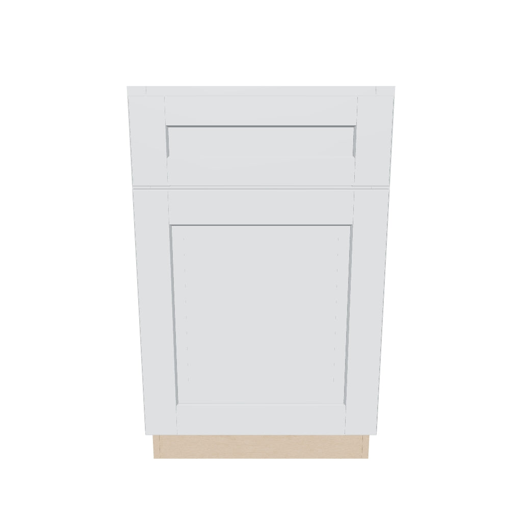J&K White Shaker S8 Single Door Standard Base Cabinet   21" W