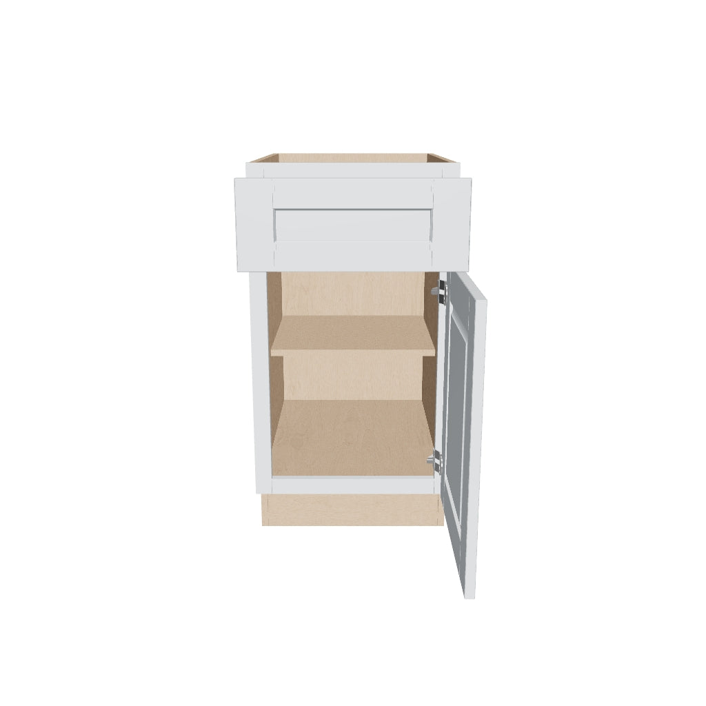 J&K White Shaker S8 Single Door Standard Base Cabinet   21" W
