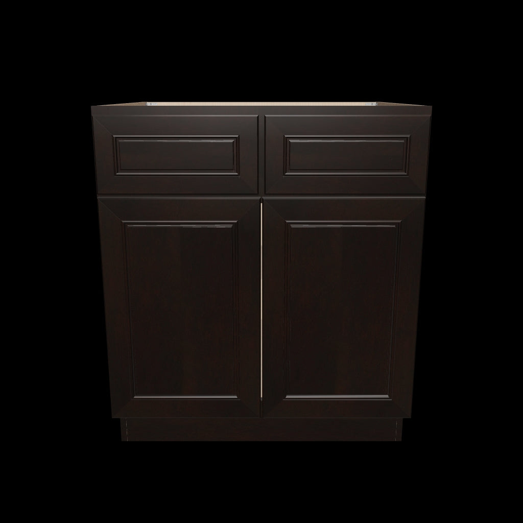 J&K Espresso K8 Double Door Standard Base Cabinet   30" W