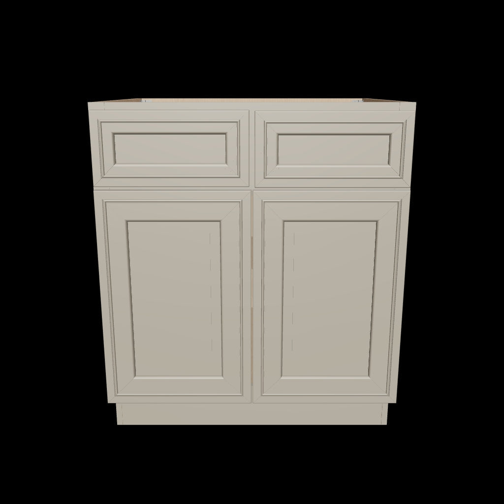 J&K Pearl Glazed H9 Double Door Standard Base Cabinet   30" W