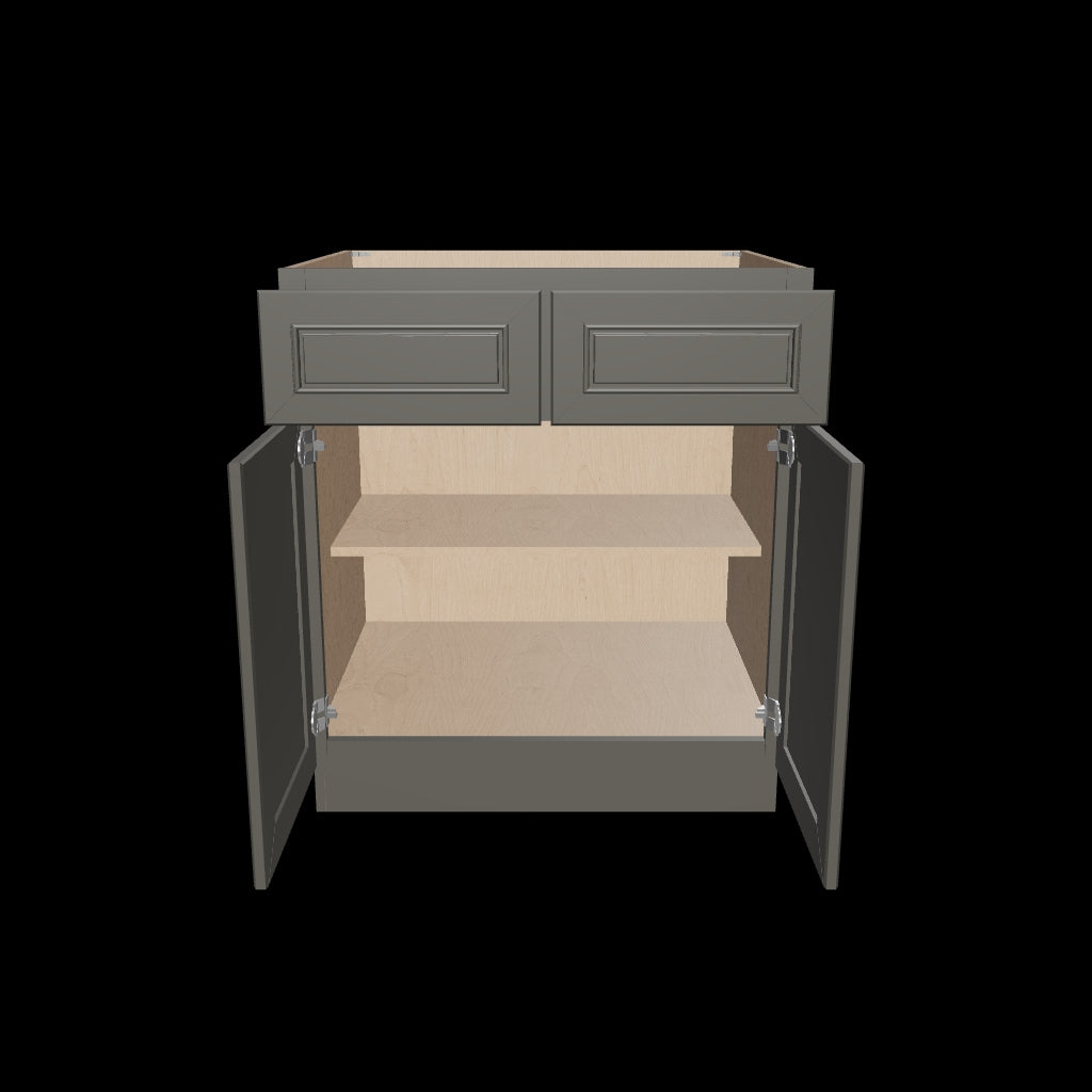 J&K Greige K3 Double Door Standard Base Cabinet   30" W