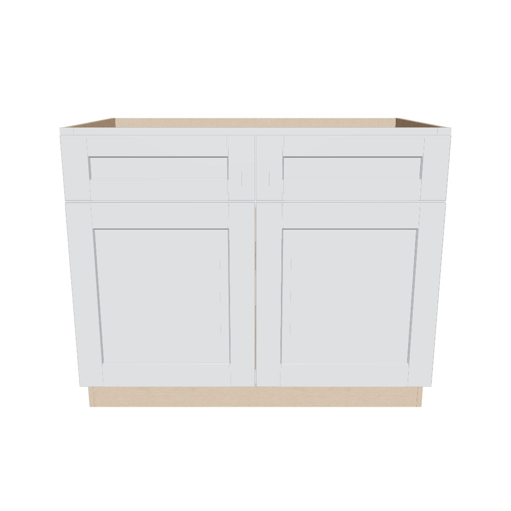 J&K White Shaker S8 Double Door Standard Base Cab   42" W