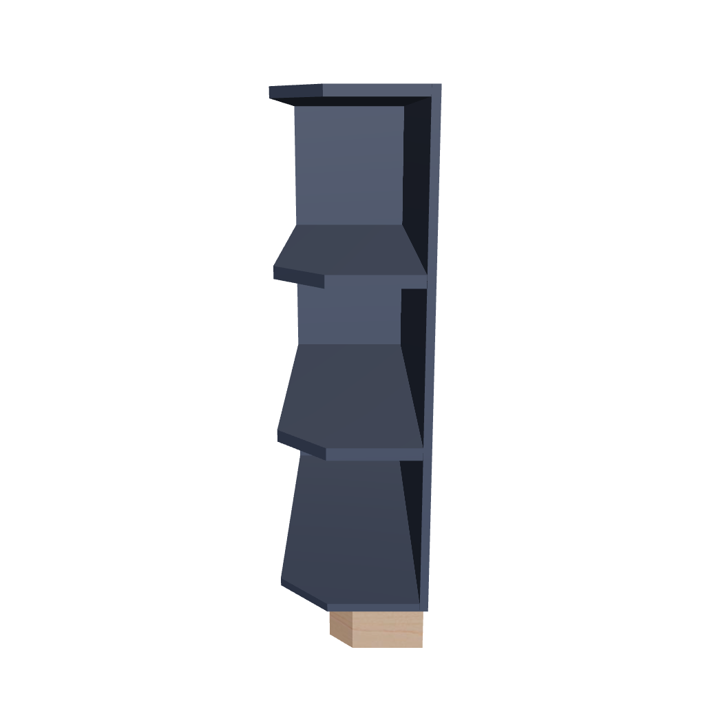 2" H X 24" D Base End Open Shelf