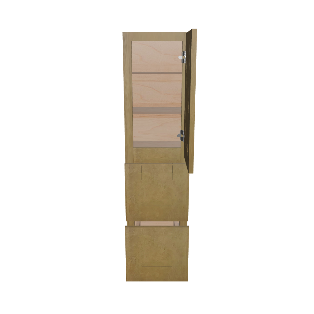 Modernform Cabinet Natural Shaker 12" W X 45" H X 12" D Vanity Countertop Linen Cabinet