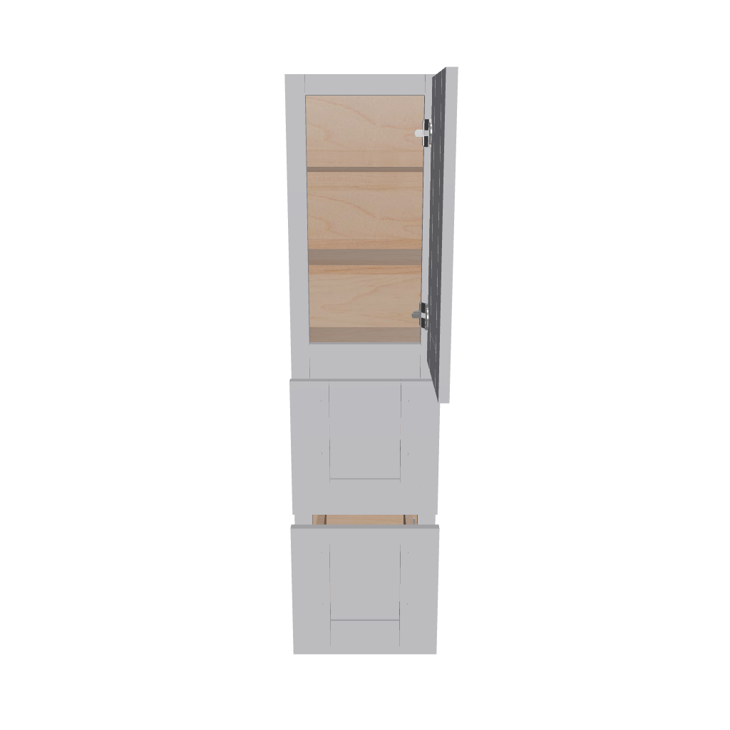 Modernform Cabinet Grey Shaker 12" W X 45" H X 12" D Vanity Countertop Linen Cabinet