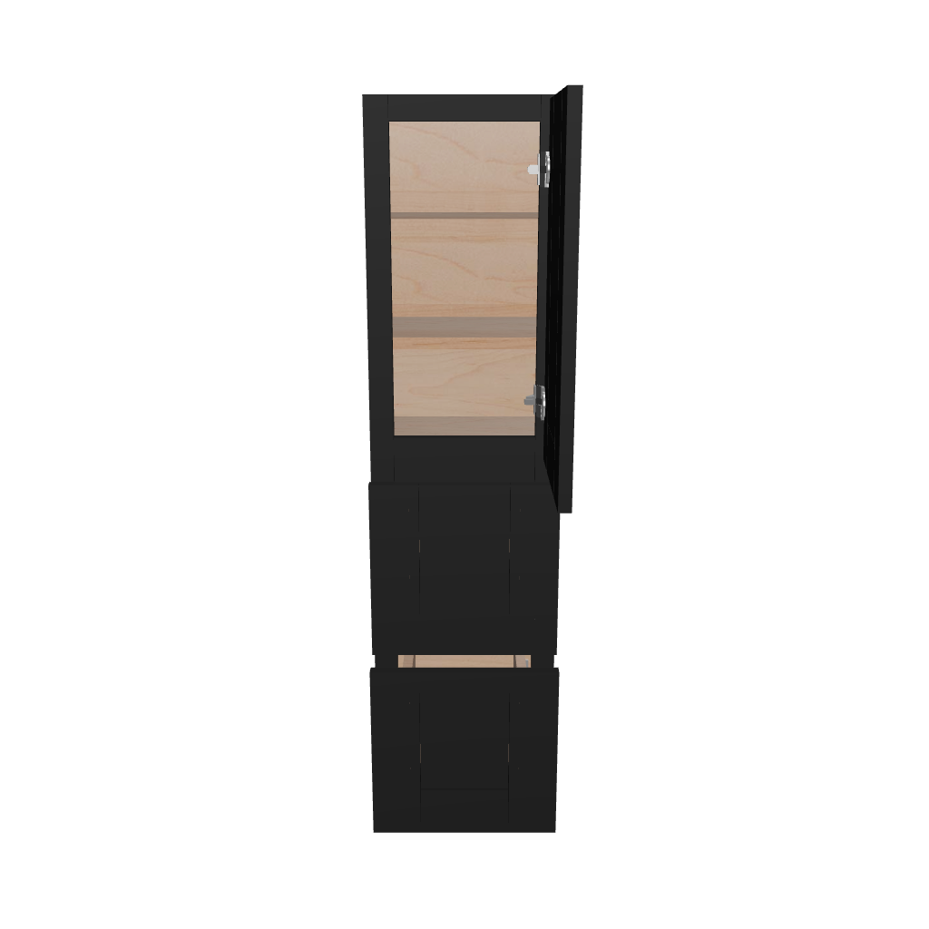 Modernform Cabinet Onyx Black Shaker 12" W X 45" H X 12" D Vanity Countertop Linen Cabinet