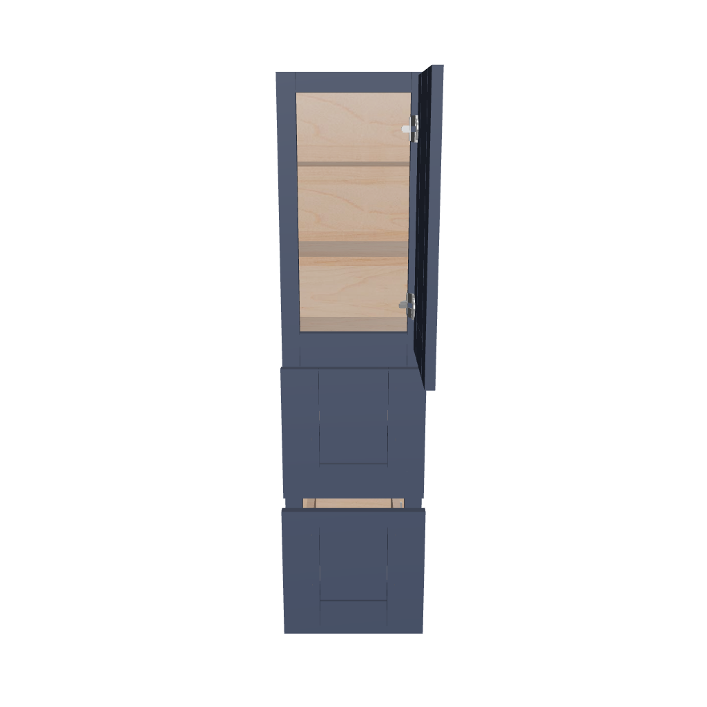 Modernform Cabinet Signature Blue 12" W X 45" H X 12" D Vanity Countertop Linen Cabinet