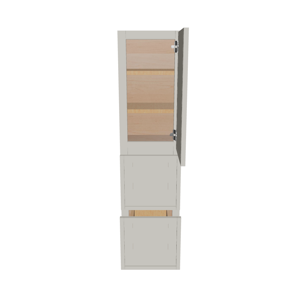 Modernform Cabinet Slim Dove White 12" W X 45" H X 12" D Vanity Countertop Linen Cabinet