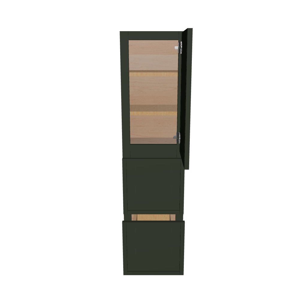 Modernform Cabinet Slim Sage Green 12" W X 45" H X 12" D Vanity Countertop Linen Cabinet