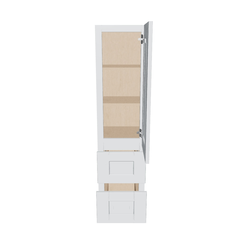J&K White Shaker S8 Vanity Counter Linen 12" W x 45" H x 12" D