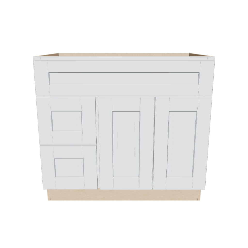 J&K White Shaker S8 Vanity Sink Combo 36" W x 33" H x 21" D