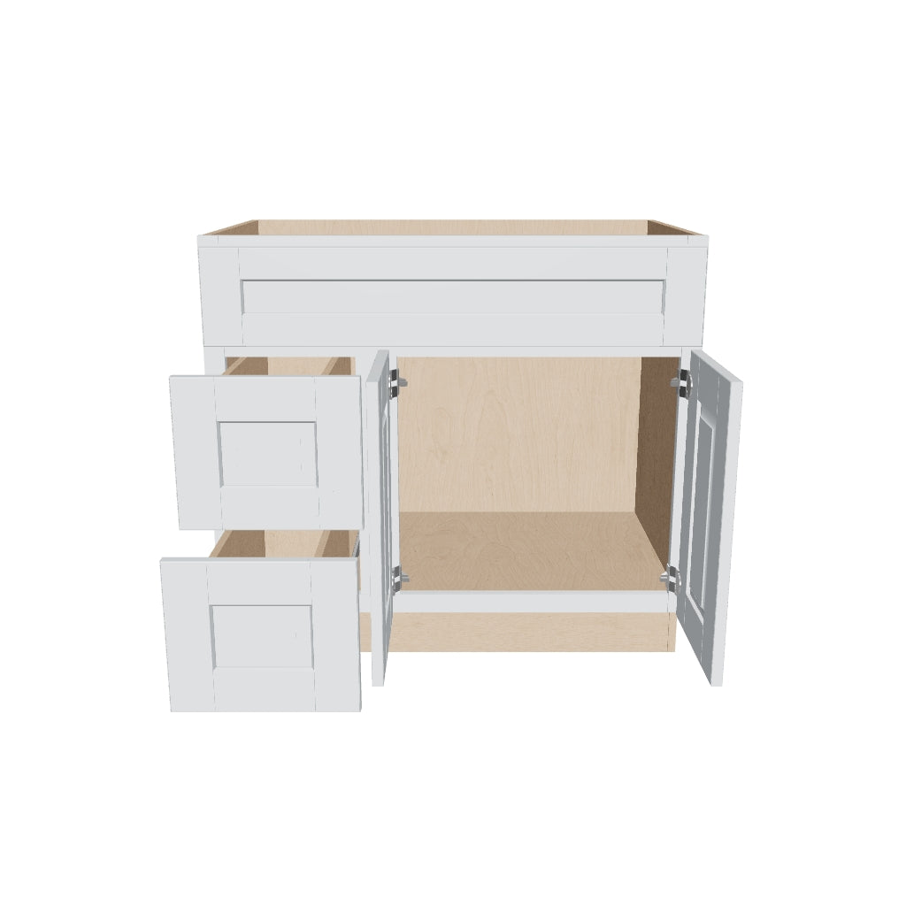 J&K White Shaker S8 Vanity Sink Combo 36" W x 33" H x 21" D