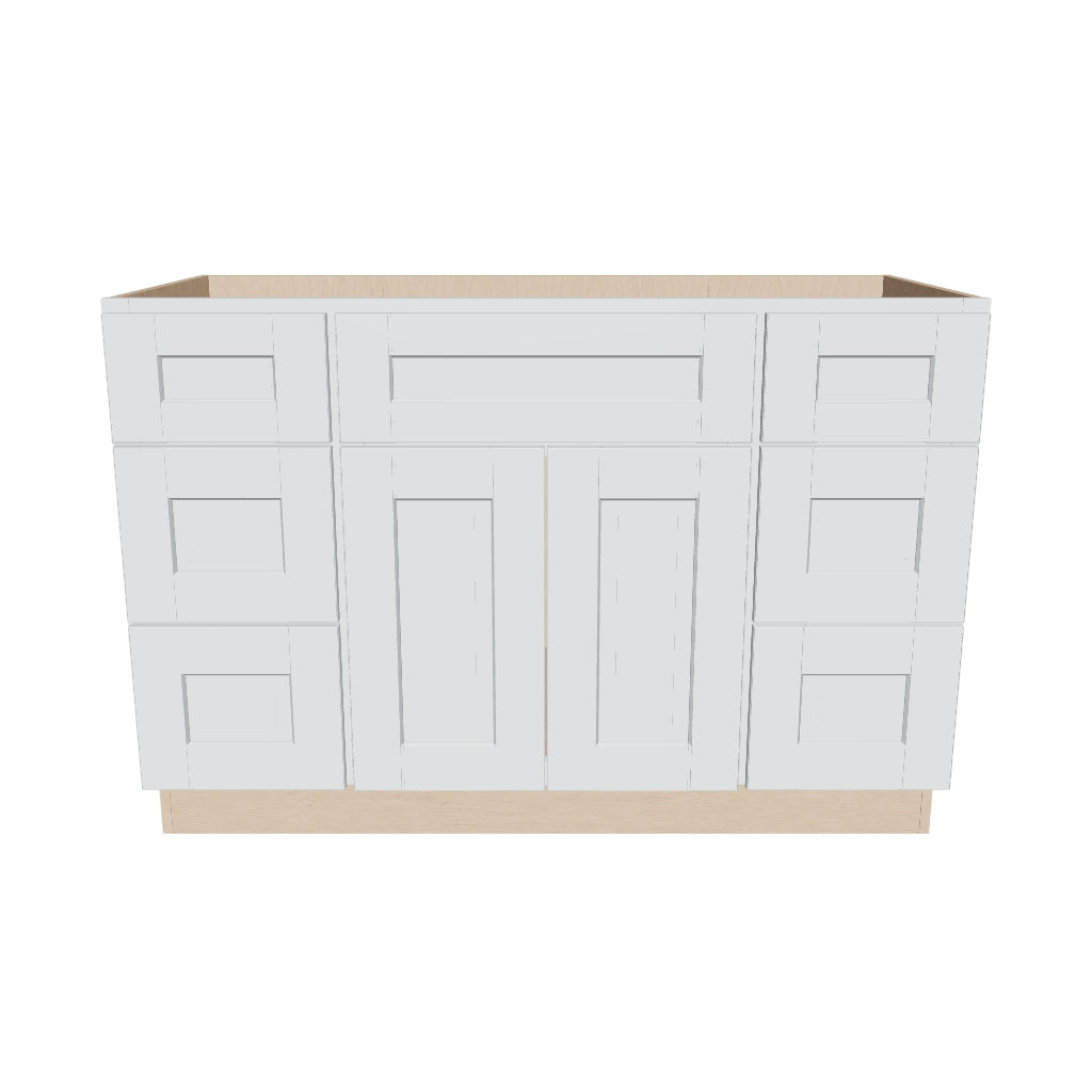 J&K White Shaker S8 Vanity Sink Combo 48" W x 33" H x 21" D