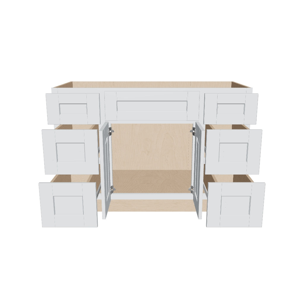 J&K White Shaker S8 Vanity Sink Combo 48" W x 33" H x 21" D