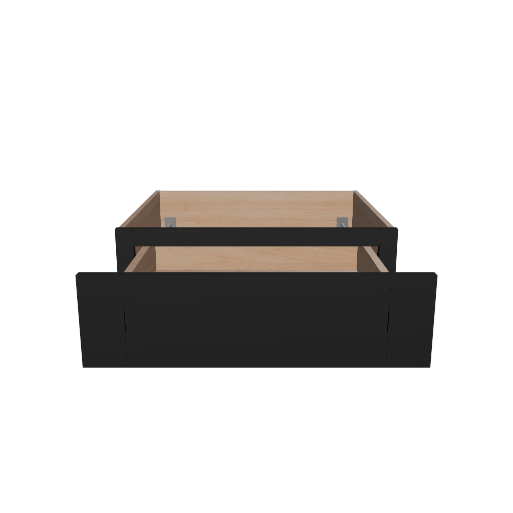 Modernform Cabinet Onyx Black Shaker 24" W X 7" H X 21" D Vanity Knee Drawer