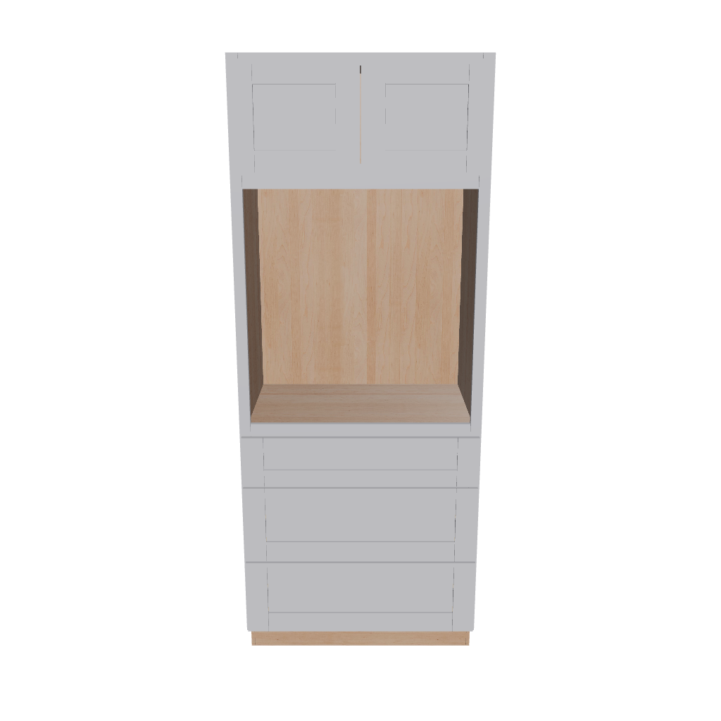 Modernform Cabinet Grey Shaker 33" W X 84" H X 24" D Oven Cabinet With 3 Drawers