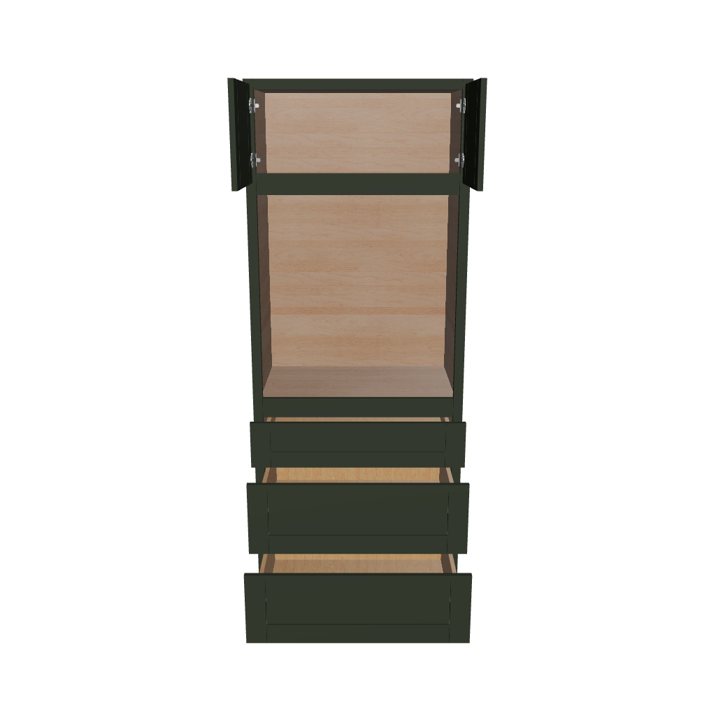 Modernform Cabinet Slim Sage Green 33" W X 84" H X 24" D Oven Cabinet With 3 Drawers