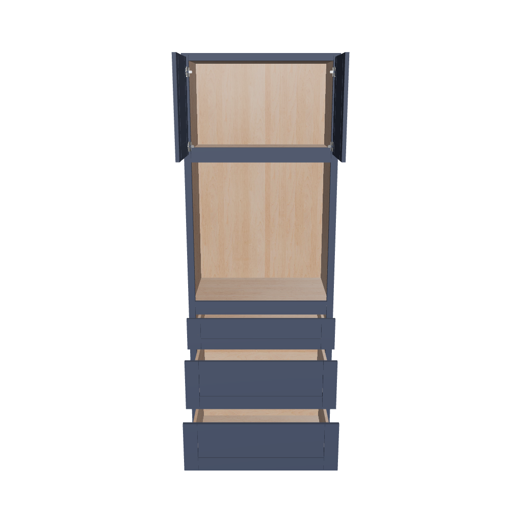 Modernform Cabinet Signature Blue 33" W X 90" H X 24" D Oven Cabinet With 3 Drawers