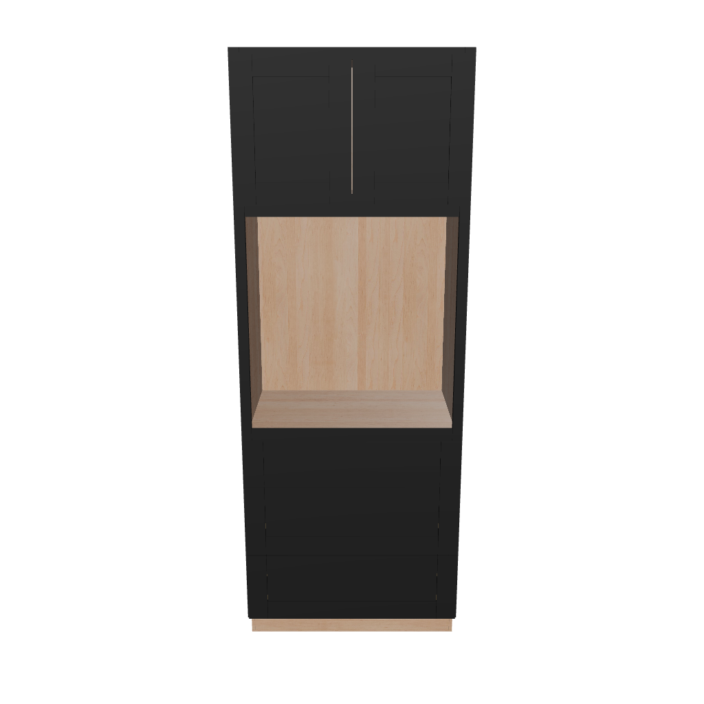 Modernform Cabinet Onyx Black Shaker 33" W X 90" H X 24" D Oven Cabinet With 3 Drawers