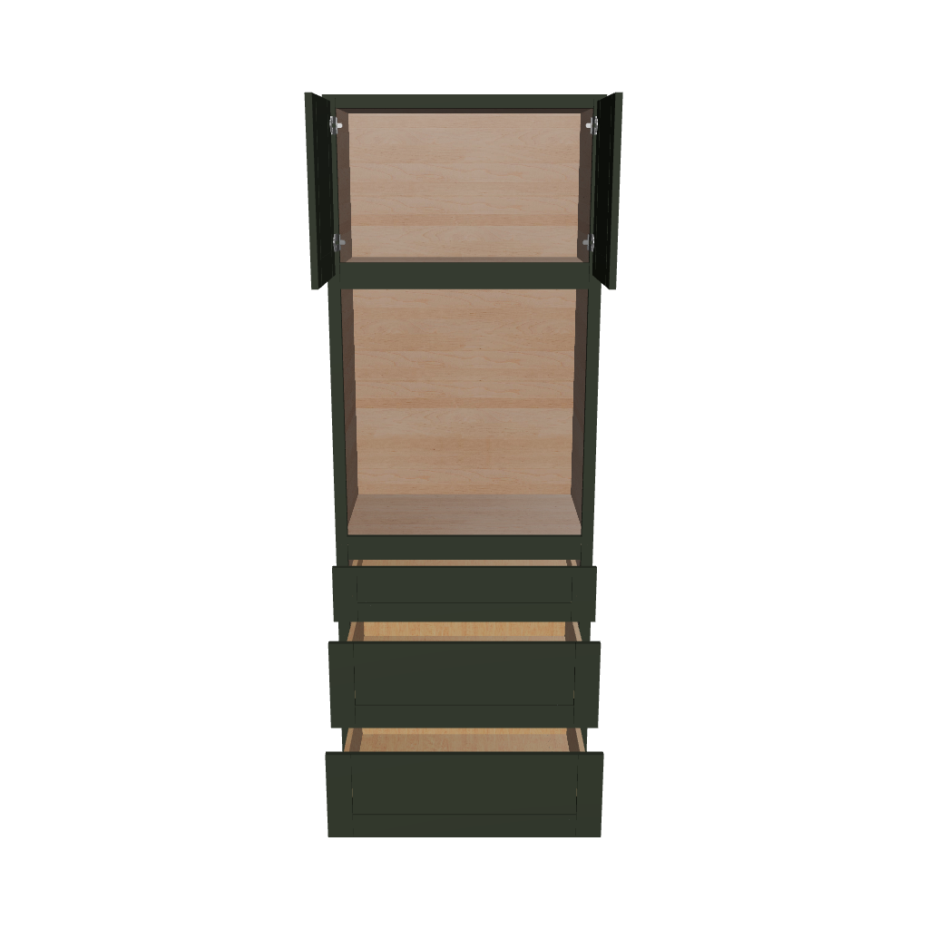 Modernform Cabinet Slim Sage Green 33" W X 90" H X 24" D Oven Cabinet With 3 Drawers